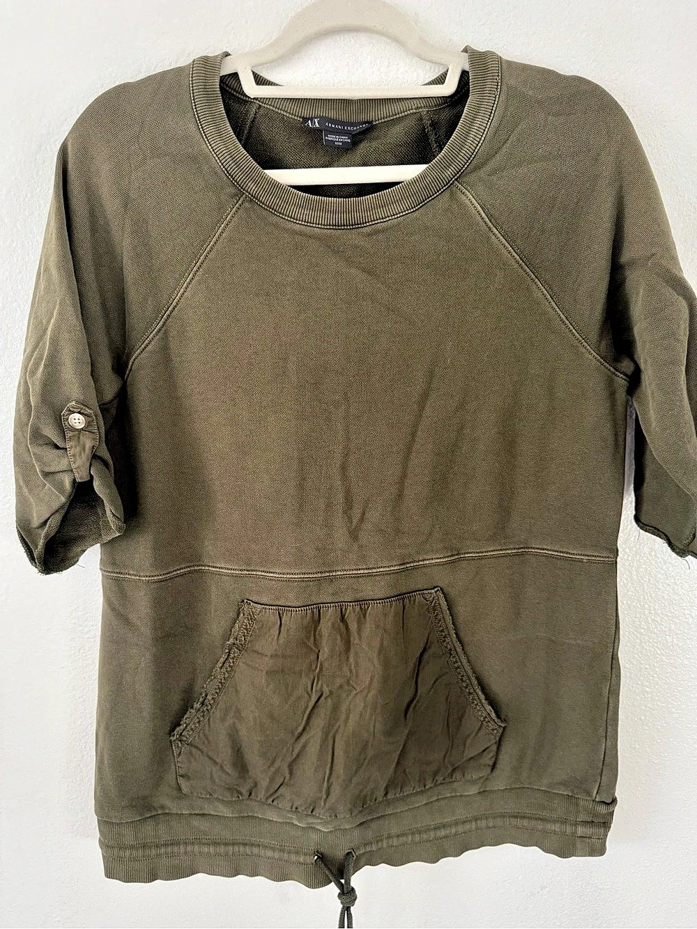Armani Exchange E-Spring-2014 Olive Cotton Pullover Size Medium